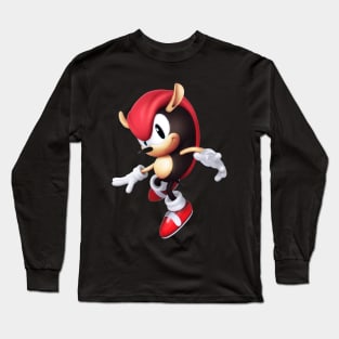 black red sonic Long Sleeve T-Shirt